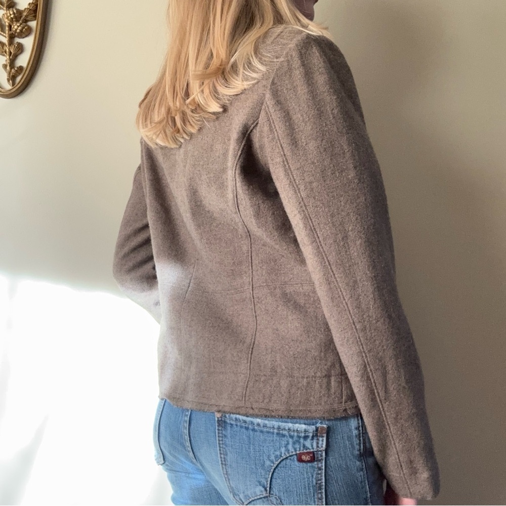 CAbi Brown Ruffled Wool Blazer - Picture 9 of 9